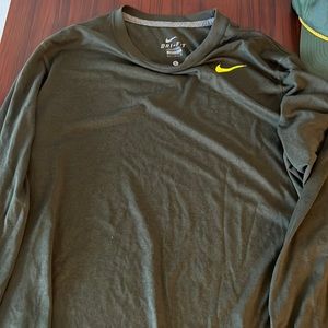 Nike long sleeve dark green workout shirt size large